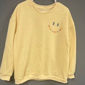 Yellow Smiley Face Sweatshirt “Auntie Era”